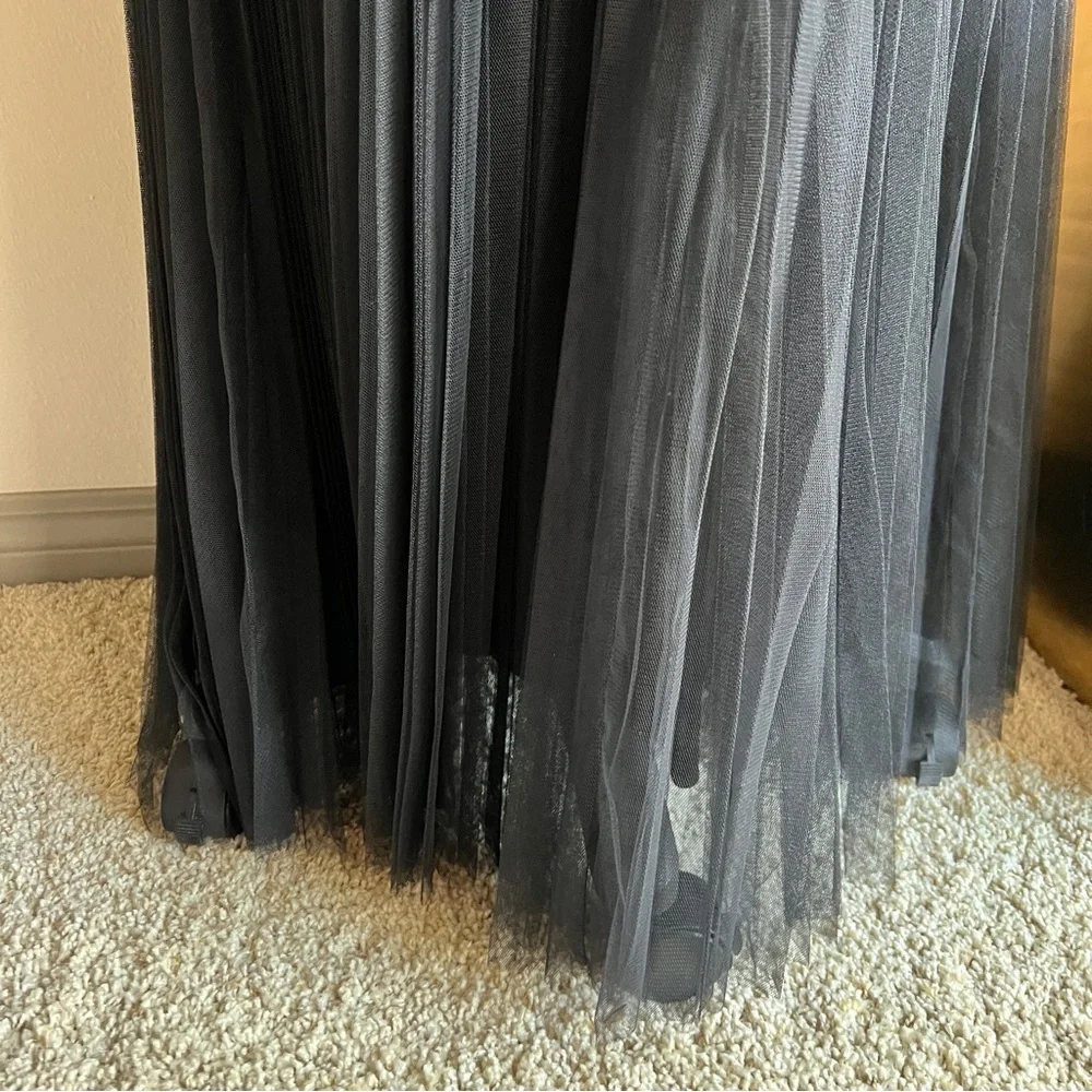 NWT Lucy Paris Black Tulle Maxi Dress Gown - Picture 6 of 12